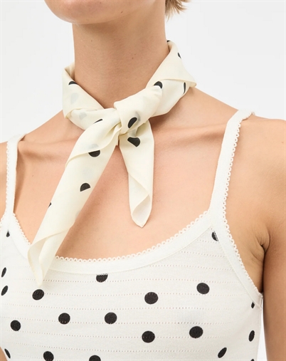 Mads Nørgaard - Soft Cooton Self Dot Tørklæde - Dot AOP Black 
